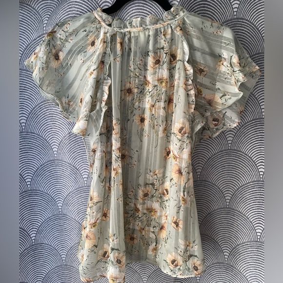 H&M Floral Mint Blouse - Picture 3 of 3